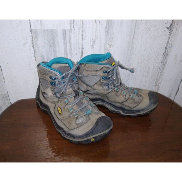 KEEN Shoes - KEEN DURAND MID BROWN/TEAL LEATHER WATERPROOF BOOTS  WOMEN’S SZ 9 (1011555)